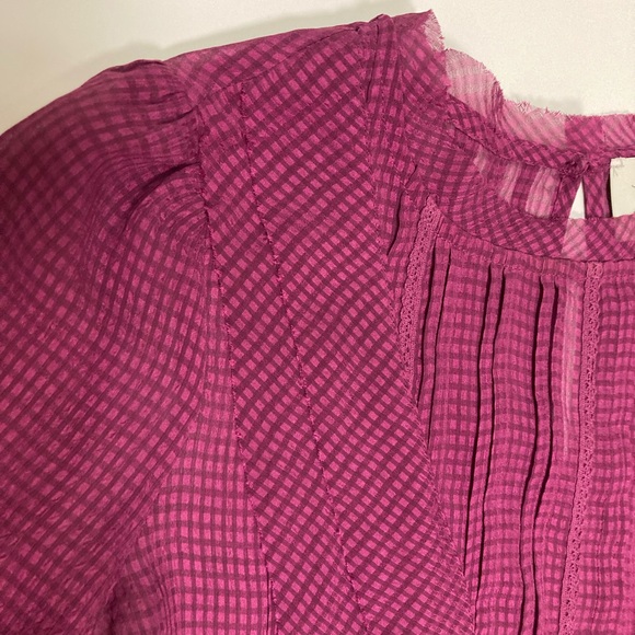 Anthropologie Burgundy (with block print) - Picture 2 of 11